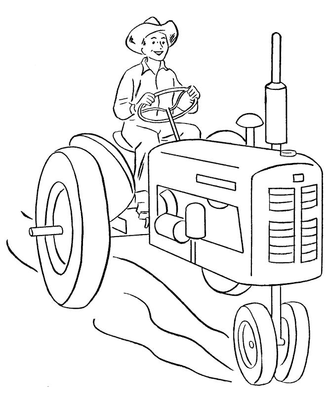 Тракторист на тракторе  трактор едет по полю