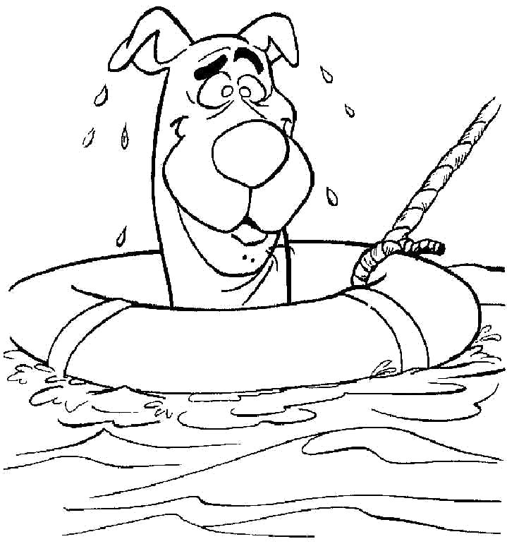Раскраски про Скуби Ду. Раскраски по мультфильму Скуби Ду. Раскраски со Скуби Ду для детей.  Скуби в воде