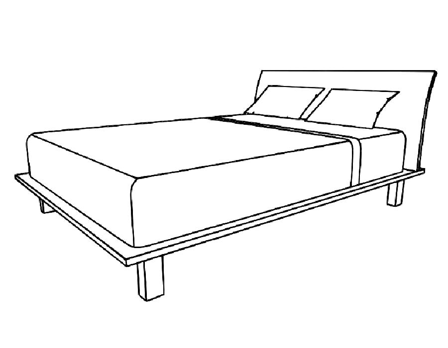 Раскраски мебель шкаы стул кровать  Раскраска мебель. широкая кровать