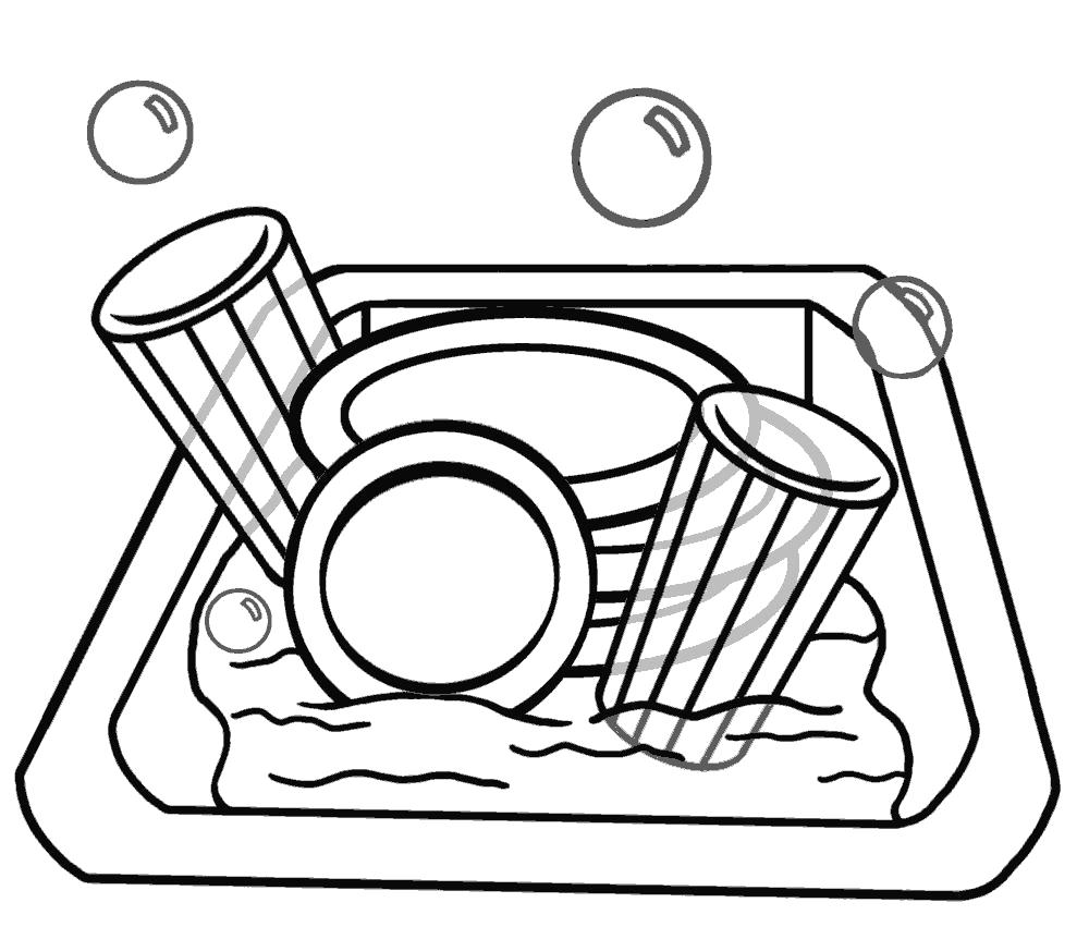  Посуда в раковине