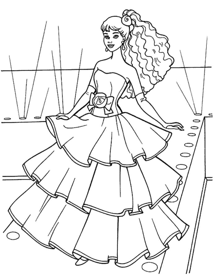 Раскраски с барби по серии мультфильмов  для девочек  Раскраска Барби модница