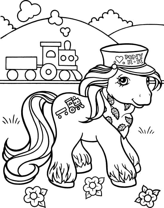 Раскраски с пони из мультика дружба это чудо, май литл пони, добрые раскраски для малышей  пони и поезд