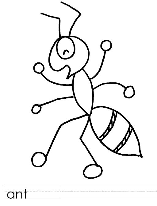 Раскраски муравей муравьи   ant пропись английская муравей