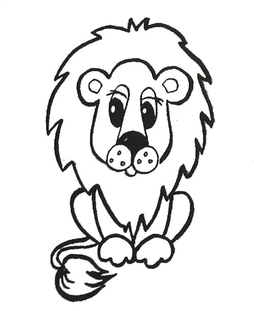 Раскраски диких животных для детей  Львенок