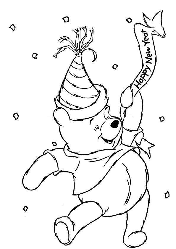 Раскраски из зарубежного мультфильма про Винни Пуха и его друзей для самых маленьких   весёлая зима