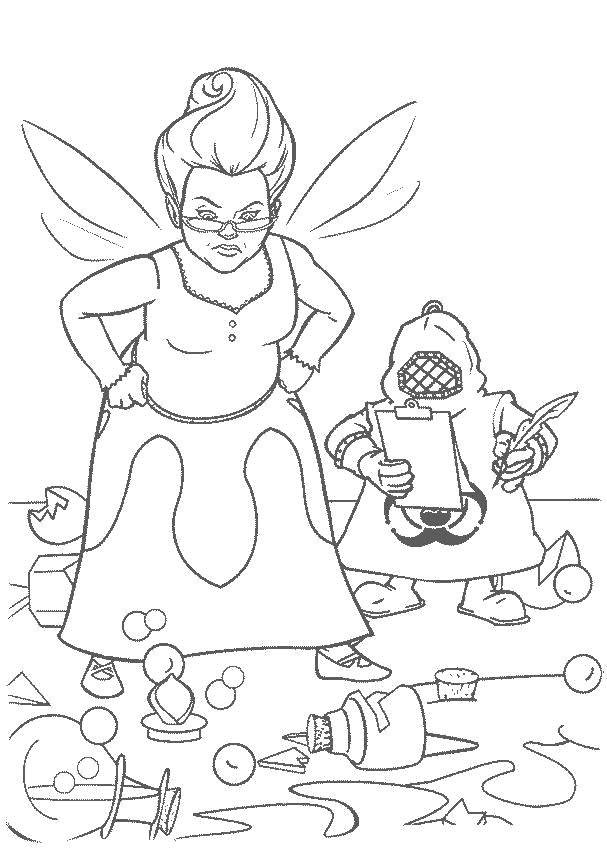Раскраски с фея по зарубежным мультфильмам для детей  Крестная фея 