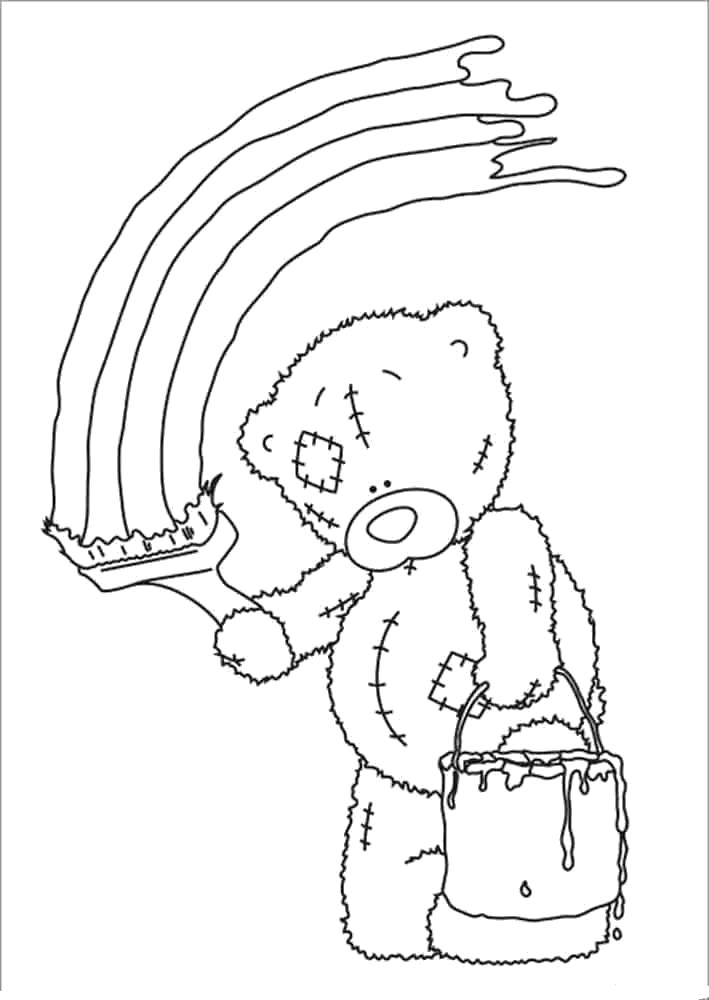 Раскраски с мишками Тедди, милые и красивые раскраски для детей с медвежатами  Раскраска Мишка Тедди