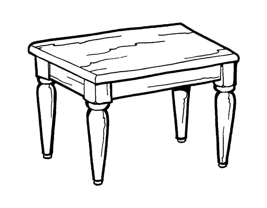 Раскраски мебель шкаы стул кровать  Раскраска мебель. красивый деревянный стол