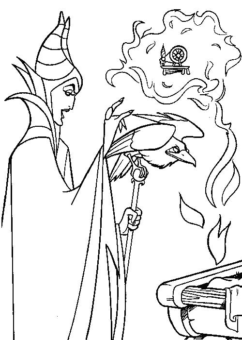 Раскраски из мультфильма Спящая красавица  Злая царевна