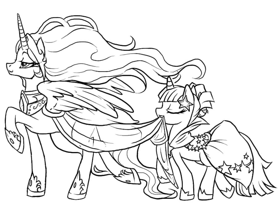 Раскраски с пони из мультика дружба это чудо, май литл пони, добрые раскраски для малышей  принцесса Селестия