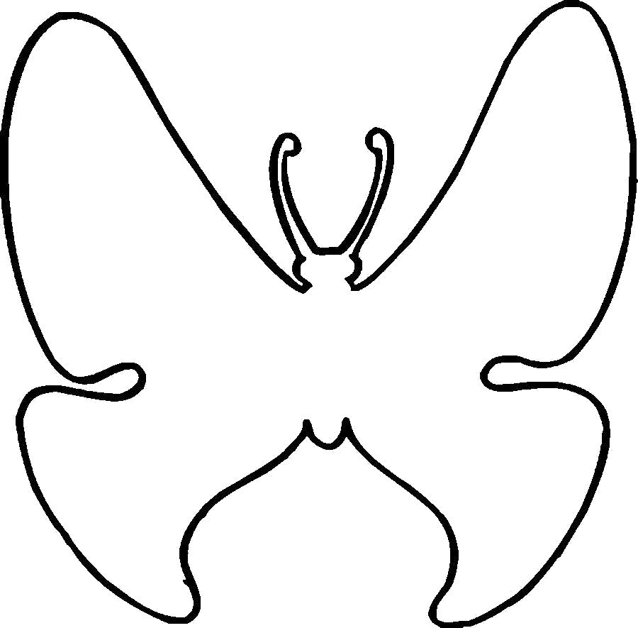 бабочка  Раскраски контуры насекомых для вырезания из бумаги для малышей