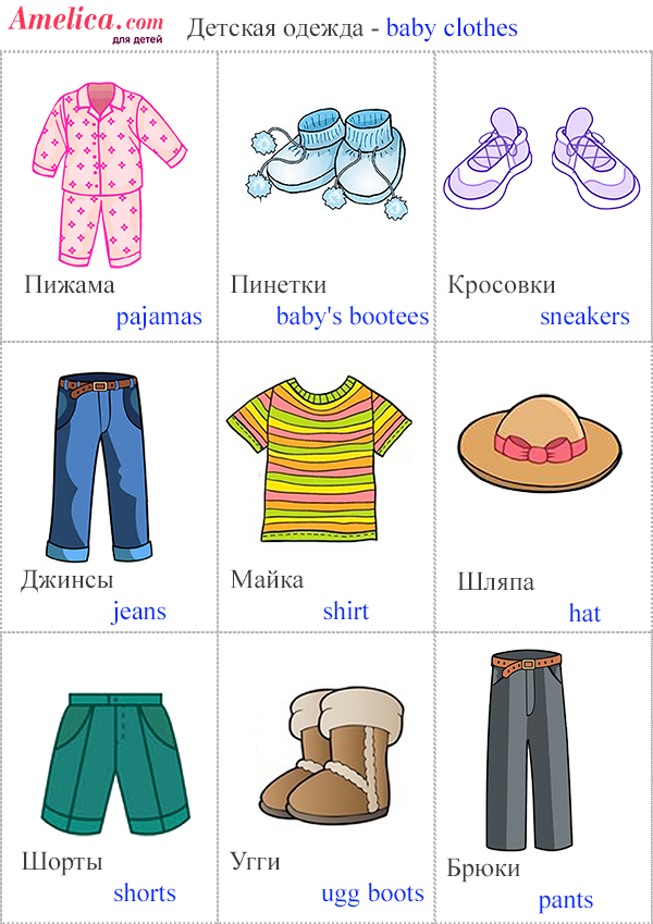карточки одежда