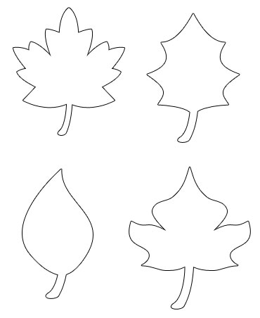  Раскраски контуры листья для вырезания из бумаги для детей