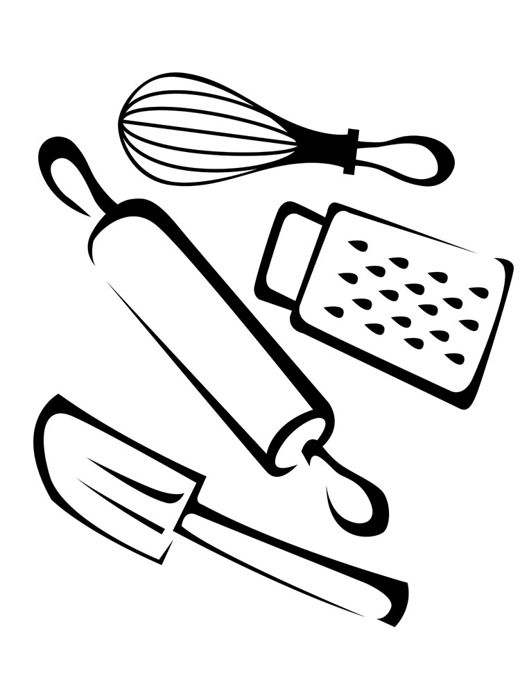  Раскраски контуры предметов посуда для вырезания из бумаги для малышей