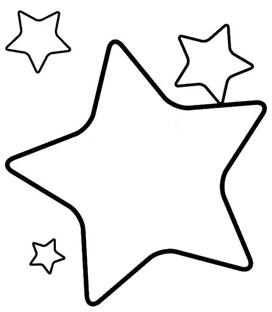  Раскраски контуры звезда для вырезания из бумаги для самых маленьких