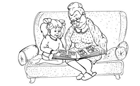 Бабушки. Бабушка раскраски. Раскраски для деток на тему семьи, в частности на тему бабушка. Семейные ценности.  