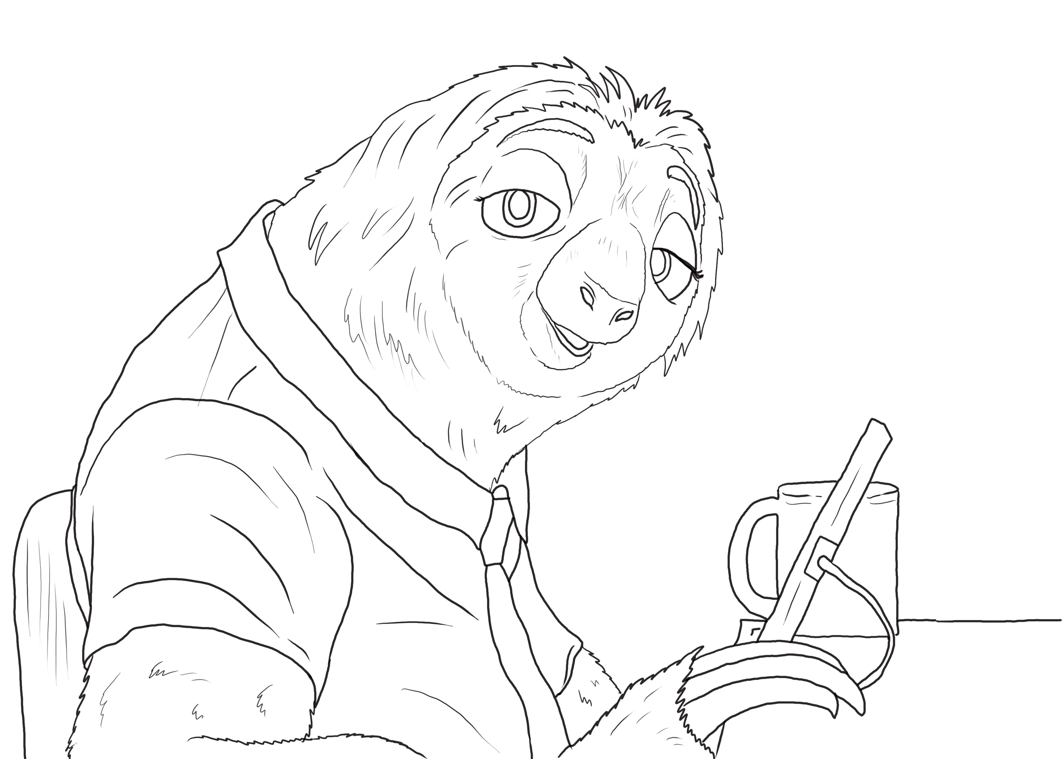 Картинка ленивец из мультика зверополис