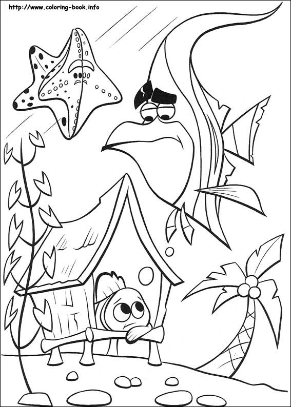 Раскраски для детей с героями мультфильма в Поисках Немо . Разукрашки с рыбами из сказки в Поисках Немо . Раскраски для любителей мультфильма в поисках Немо.   