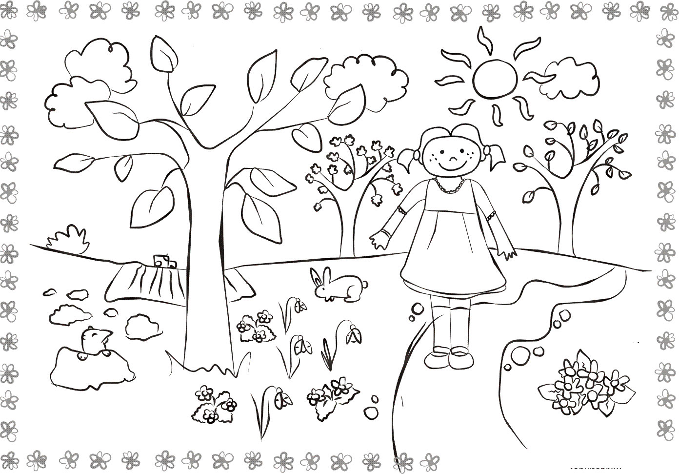 Раскраски для детей и взрослых на тему «Весна»