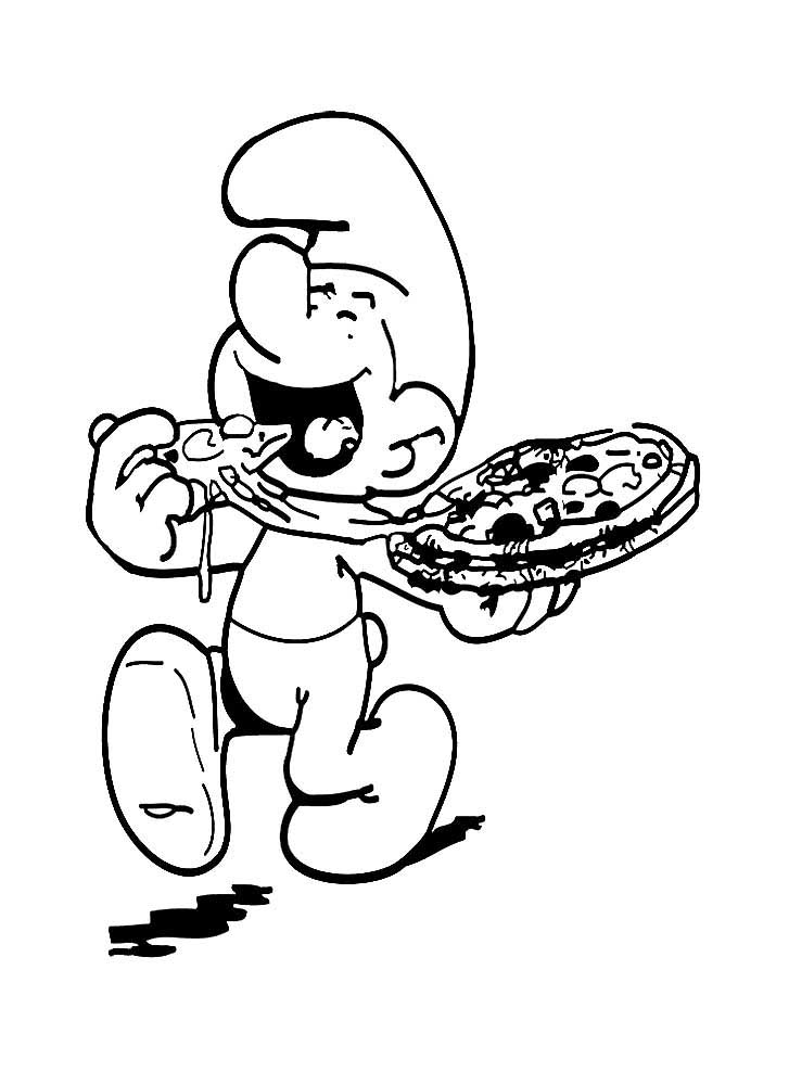 раскраски на тему еда с изображением разных видов пиццы