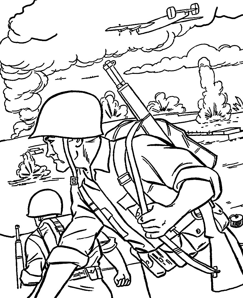  раскраски на тему солдаты для детей. Интересные раскраски с солдатами для мальчиков и девочек. Солдаты, военная форма, военное оружие        