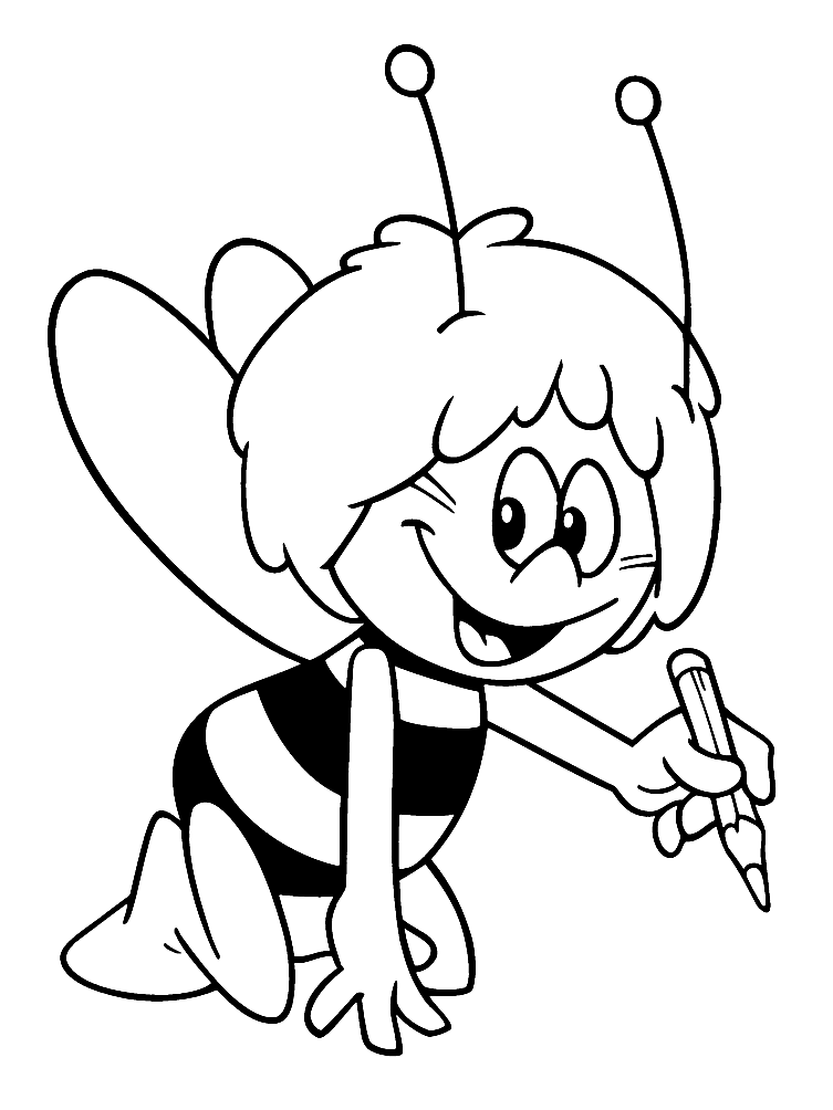  раскраски на тему мультфильма про пчелку Майю для мальчиков и девочек. Интересные раскраски с Пчелкой Майей. Раскраски с мультиками для детей 