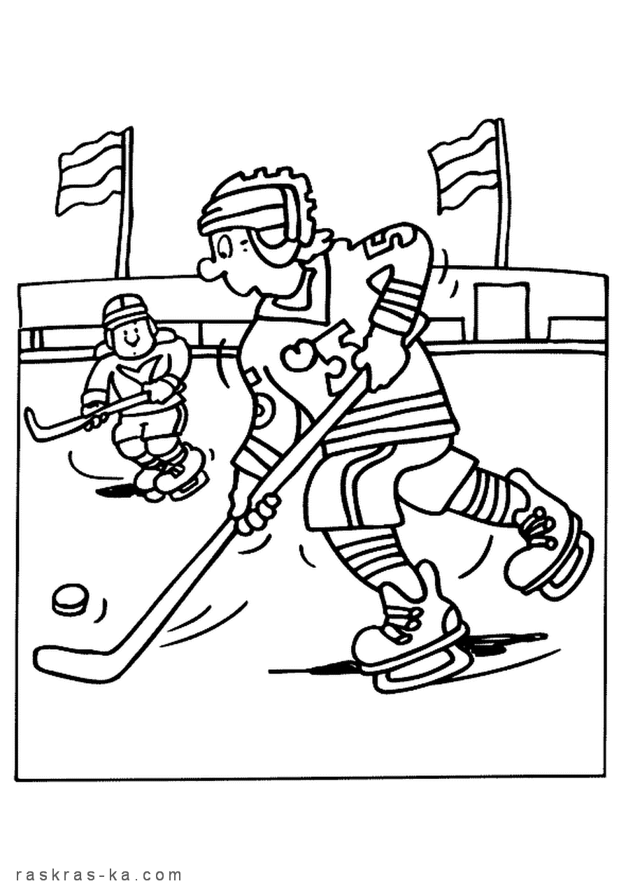 Раскраски для взрослых и детей на тему Хоккей . Раскраски на спортивную тематику Хоккей . Разукрашки на тему Хоккей . Раскраски для любителей такого спорта как хоккей