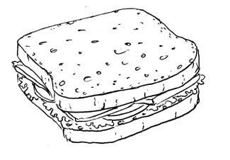 Сэндвичи. Еда. Раскраски на тему еда.  Сэндвичи. Еда. Раскраски на тему еда. Раскраски для детей и малышей на тему еда, с изображениями аппетитных сэндвичей. Раскраски с едой.