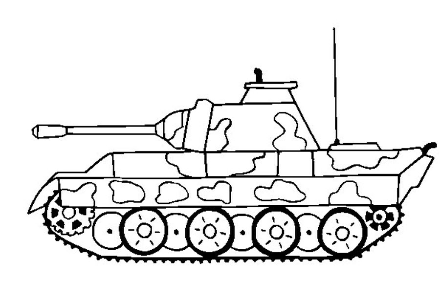 Раскраска детская танк