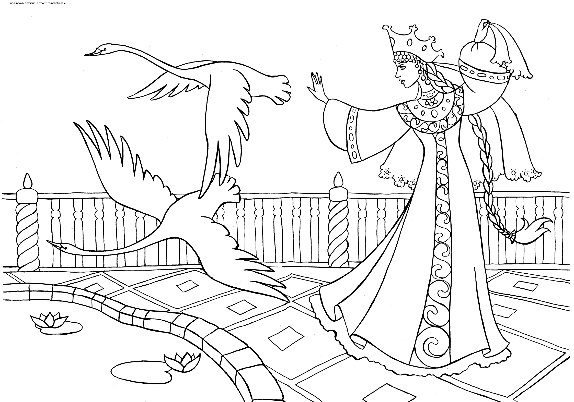 Распечатайте или добавьте в избранное одну из раскрасок по мультфильму Принцесса лебедь