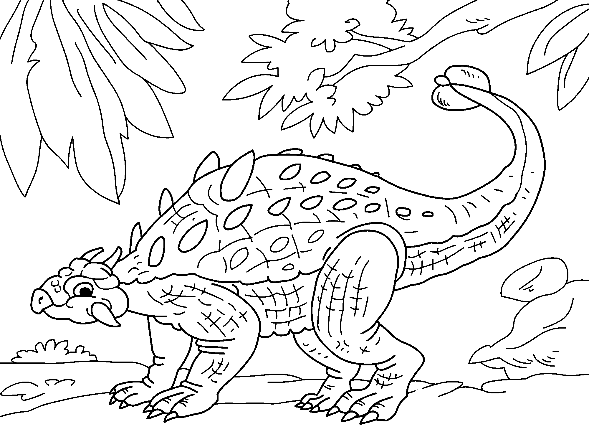 Раскраска анкилозавра Анкилозавр