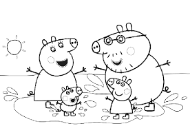 Раскраски с изображением свинки Пеппы и членов ее семьи .    Раскраски со свинкой Пеппой . Раскраски для самых маленьких . Раскраски для мальчиков и девочек с изображением свинки Пеппы и членов ее семьи . Раскраски для детей