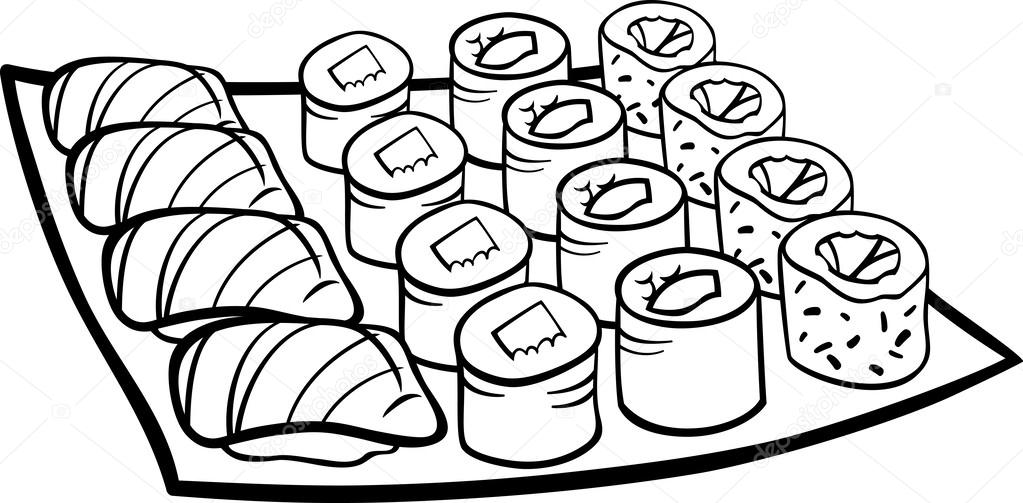 Раскраски для детей на тему еда. Раскраски, изображающие суши, роллы.  Суши. Еда. Раскраски с суши. Раскраски для детей на тему еда. Раскраски, изображающие суши, роллы. 