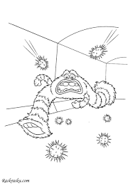  раскраски на тему корпорация монстров   раскраски на тему мультфильма Корпорация Монстров для мальчиков и девочек. Интересные раскраски с монстрами из мультфильма корпорация монстров 