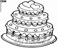 Раскраски на тему еда с изображением тортов .                    Раскраски с тортиками для детей и взрослых . Разукрашки для детей с изображением тортов . Раскраски на тему еда с изображением тортиков .                        