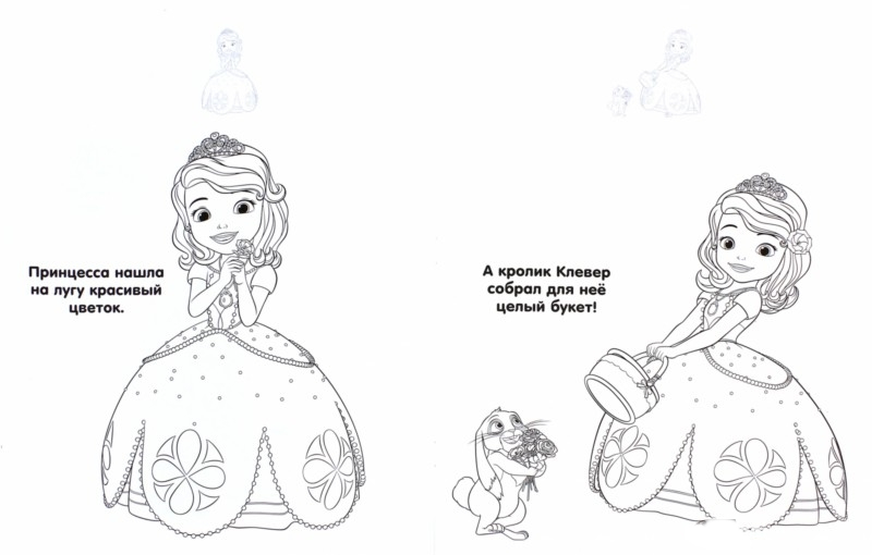  раскраски на тему принцесса София для мальчиков и девочек. Интересные раскраски с персонажами мультфильма про принцессу Софию для детей    