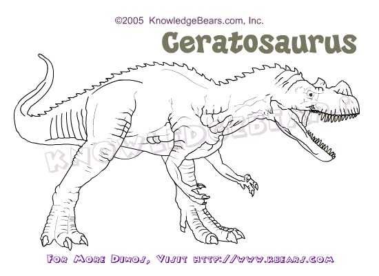 Раскраски динозавров цератозавров Цератозавр скачать и распечатать. Раскраски для детей бесплатные онлайн.