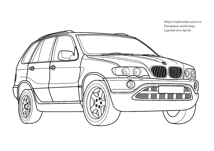 Раскраска машина бмв х8