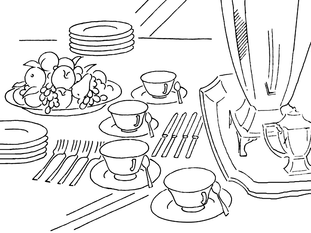  раскраски с посудой на тему окружающий мир для мальчиков и девочек.  раскраски с посудой для детей                         