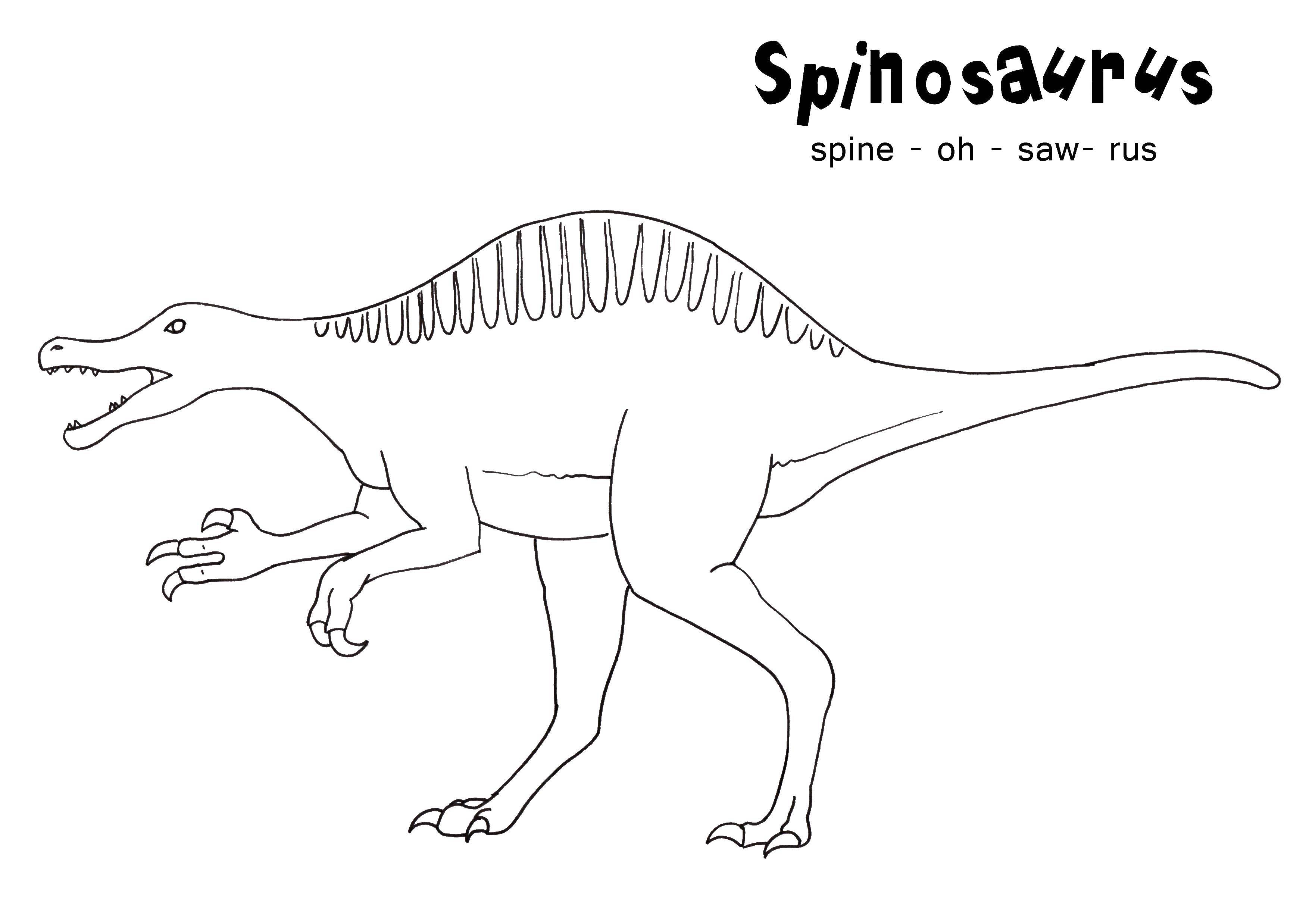Спинозавр как нарисовать