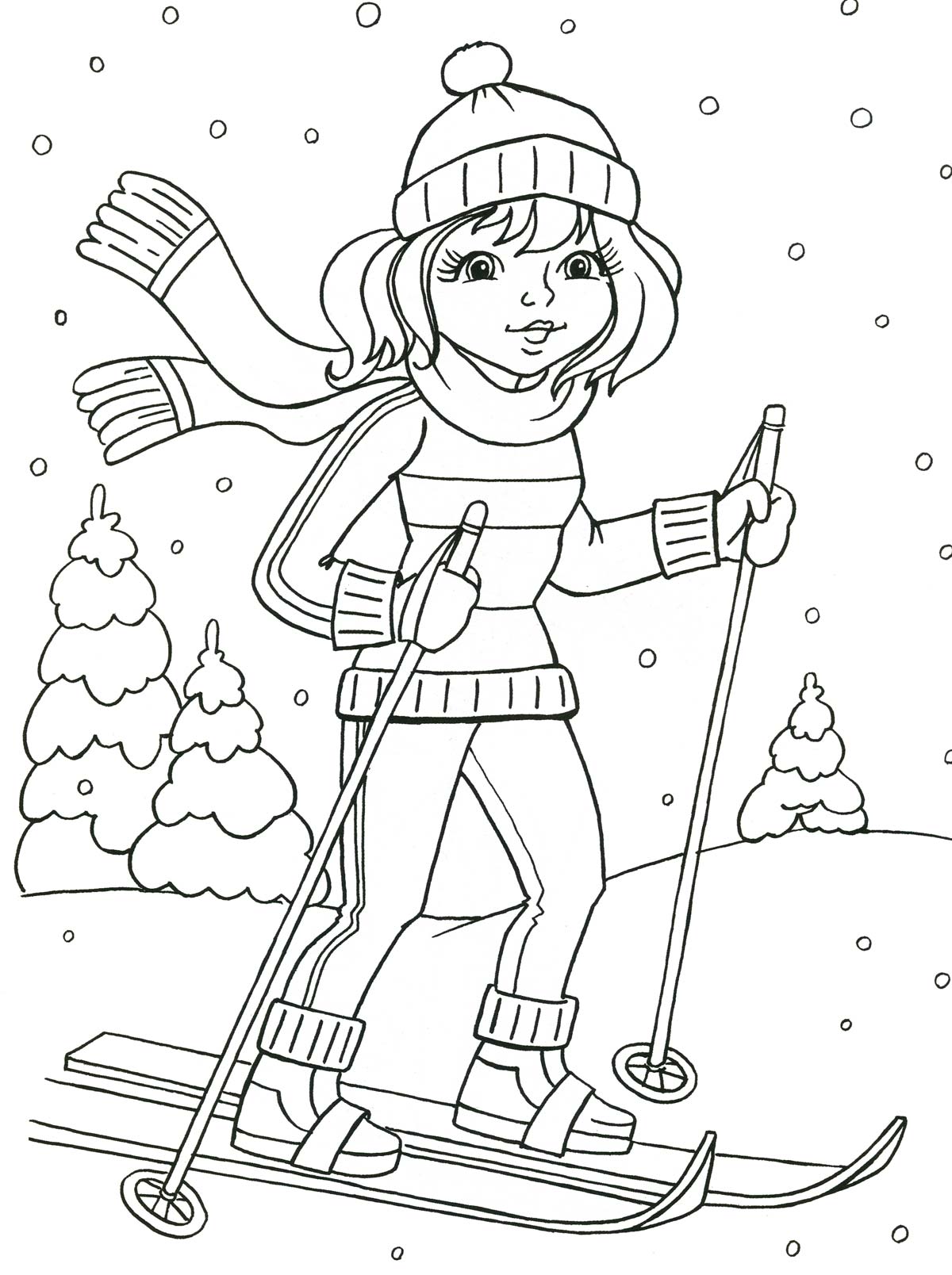 Контурный рисунок зимние забавы (45 фото) » рисунки для срисовки на sapsanmsk.ru