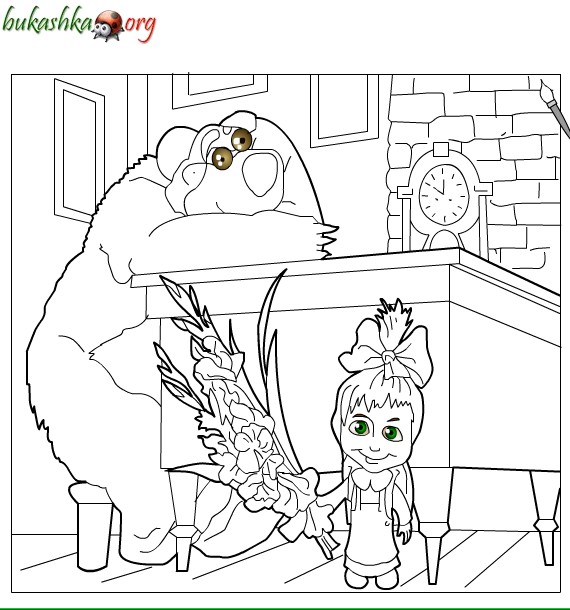 Маша и Медведь | Рисуем Машу с санками| Учимся рисовать KidsColoring
