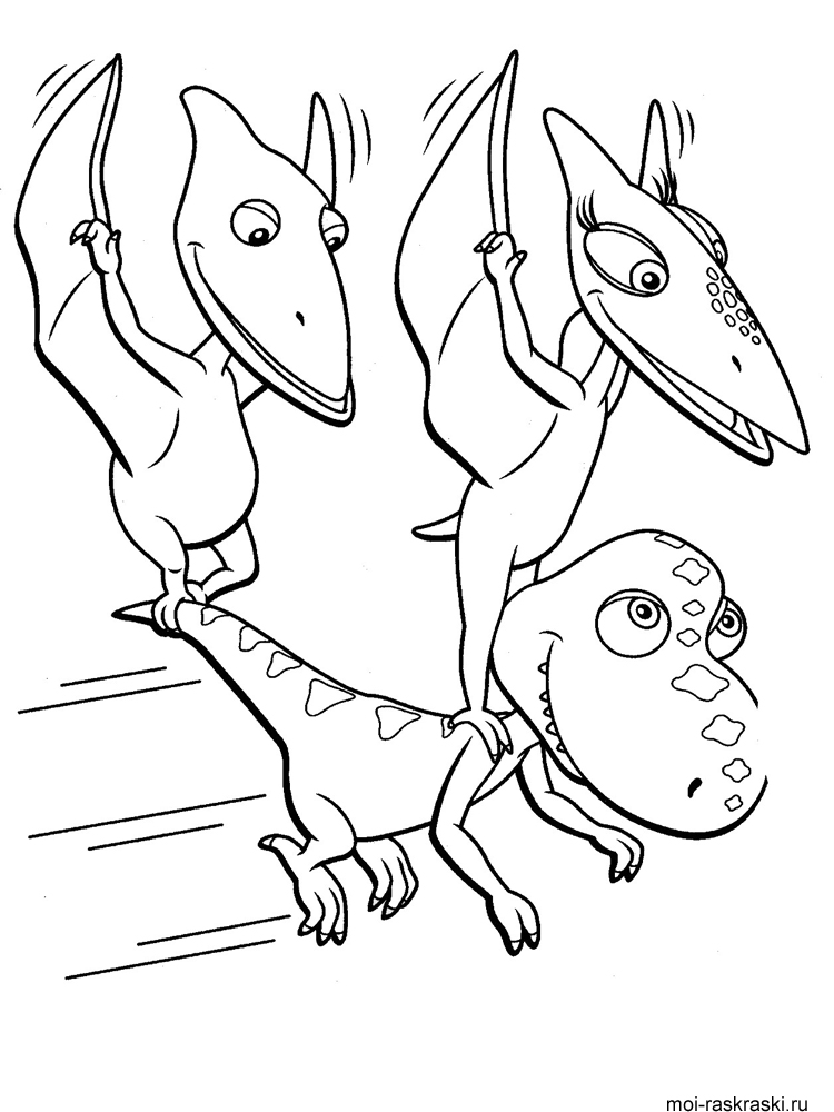 Раскраски для детей из мультфильма : Поезд динозавров .      Раскраски для детей с изображением динозавров . Раскраски для мальчиков и девочек из мультфильма Поезд динозавров . Разукрашки для всех членов семьи с изображением динозавров