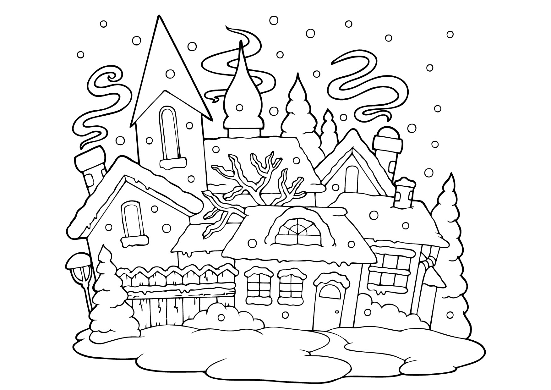 Раскраски На тему зима для детей 5 6 лет (39 шт.) - скачать или распечатать бесплатно #