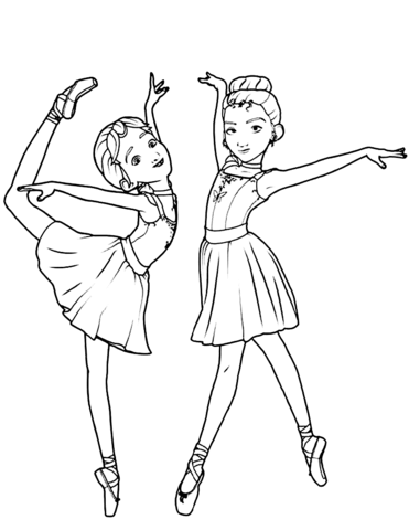Раскраски девушка в платье балерины с генеративным ии