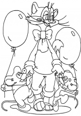  раскраски на тему с котом Леопольдом    раскраски на тему мультфильма про кота Леопольда для мальчиков и девочек. Интересные раскраски с мышатами и котом Леопольдом для детей и взрослых