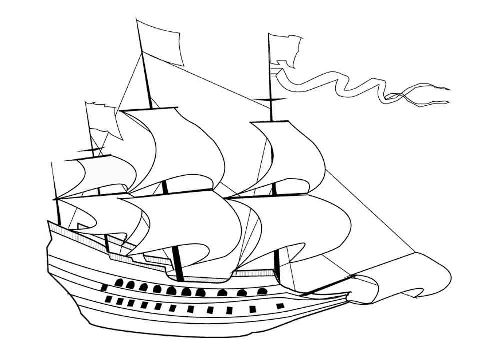 Раскраски про корабли. Раскраски для детей про кораблики. Скачать раскраски для малышей про водный транспорт, про корабли. Картинки для детей с корабликами.    