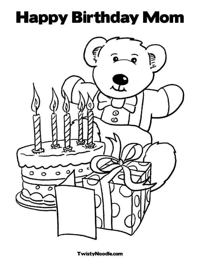 В день рождение дарят много подарков и поздравлений. Раскрась другу на день рождение красивую раскраску. День рождение. Подарки и торт.                           