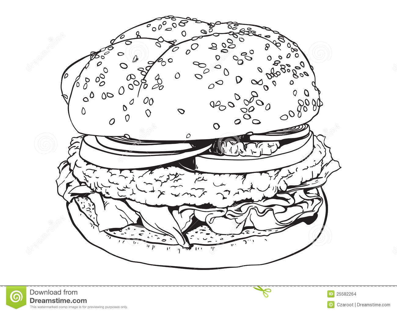Еда. Бургеры. Раскраски с изображением еды. Раскраски для детей с изображениями аппетитных бургеров. Раскраски на тему еды.