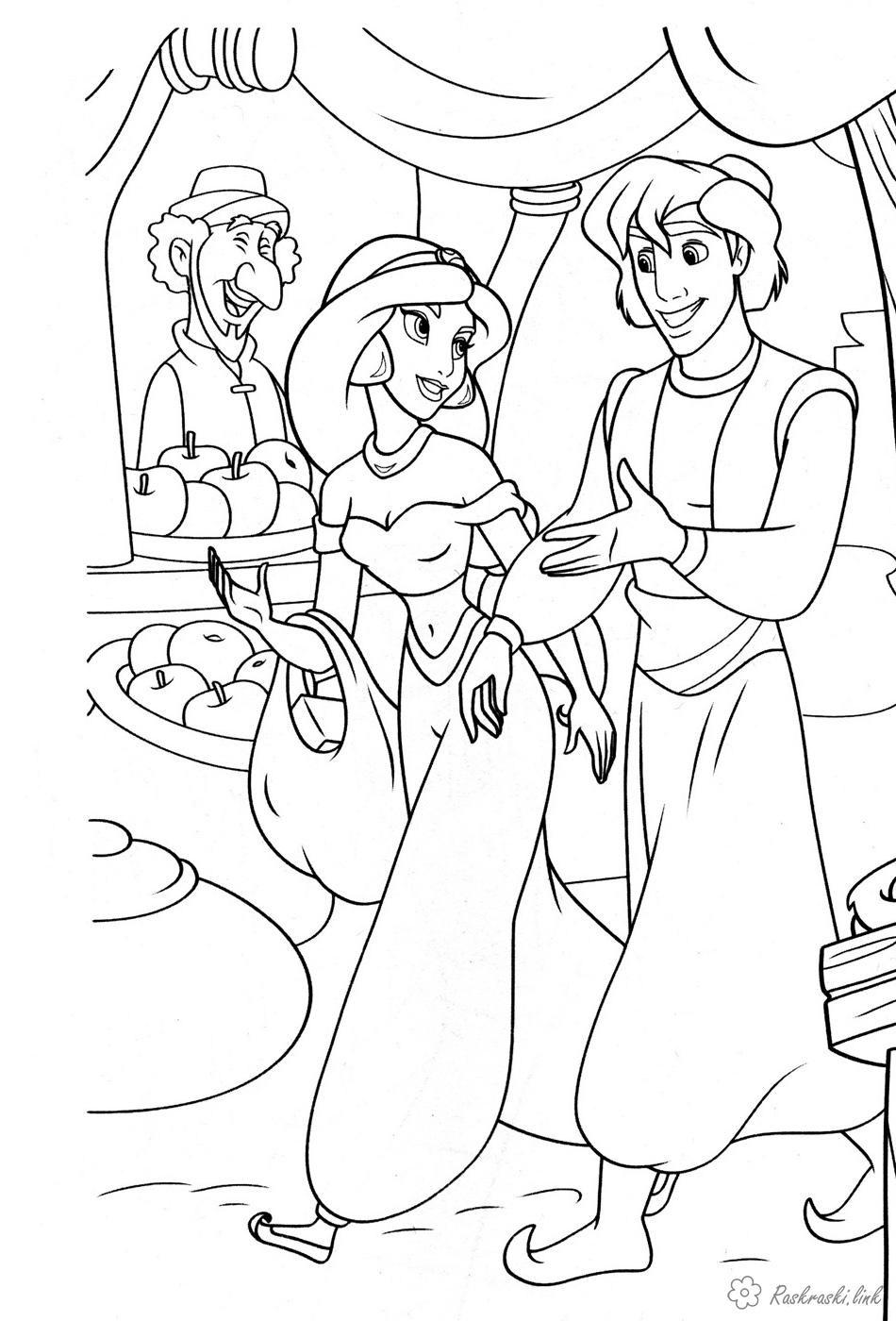  раскраски на тему алладин                   раскраски на тему Аладдин для мальчиков и девочек.  раскраски с персонажами диснеевского мульфильма Аладдин       